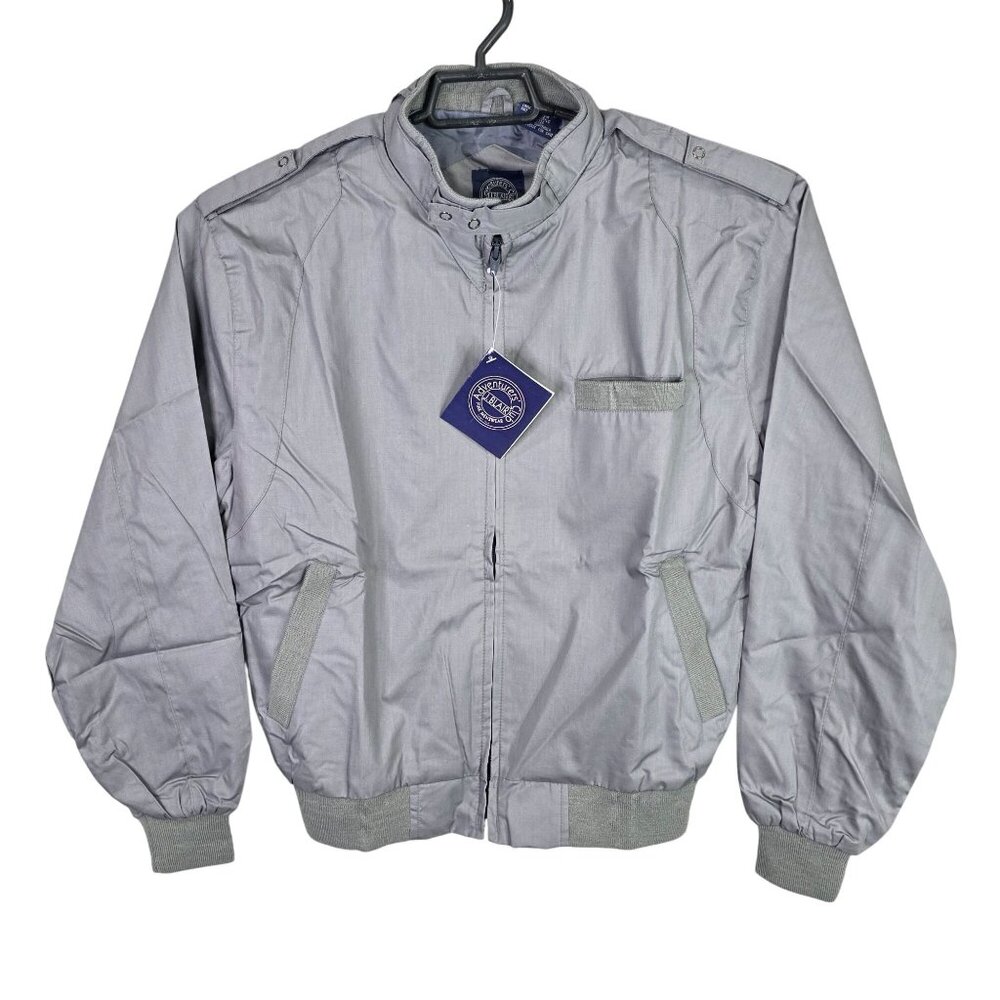 Mens Vintage J Blair Adventures Club Gray Full Zip Jacket Cotton Blend Size M